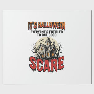 Vintage-Halloween-Spookhaus-Schreck-Shirt-Design Geschenkpapier