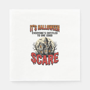 Vintage-Halloween-Spookhaus-Schreck-Shirt-Design Serviette