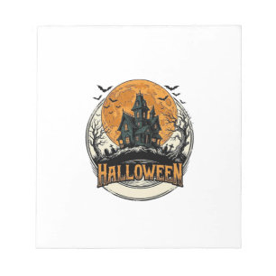 Vintage-Halloween-Spookhaus-Vektordesign_1 Notizblock