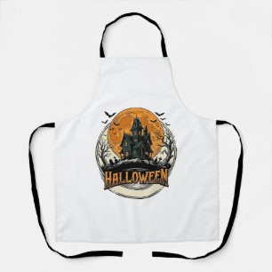 Vintage-Halloween-Spookhaus-Vektordesign_1 Schürze
