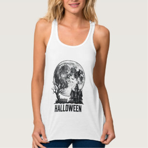 Vintage-Halloween-Spookshaus-Mond-Shirt-Design_ Tank Top