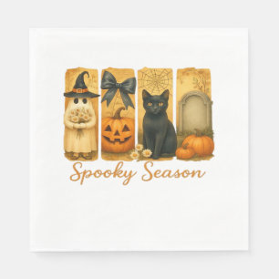 Vintage Halloween Spooky Season, niedliche Geister Serviette