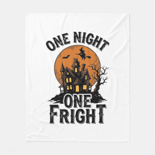 Vintage Halloween Spuk Hexen Mond Grafik_1 Fleecedecke