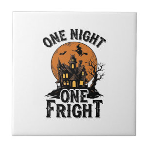 Vintage Halloween Spuk Hexen Mond Grafik_1 Fliese