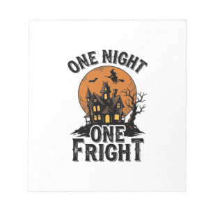 Vintage Halloween Spuk Hexen Mond Grafik_1 Notizblock