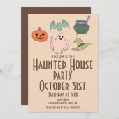 Vintage Halloween Spuk House Hand Einladung (Vorne/Hinten)