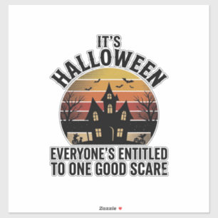 Vintage Halloween Spukhaus Gruseliges T-Shirt_1 Aufkleber