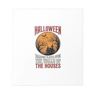 Vintage Halloween Spukhaus Mond Shirt Design_ Notizblock