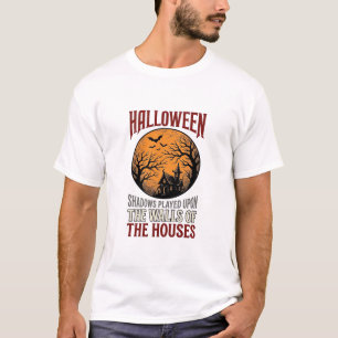 Vintage Halloween Spukhaus Mond T-Shirt Design_