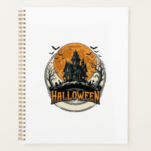 Vintage Halloween Spukhaus Vektor Design_1 Planer