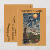 Vintage Halloween Starnight Postkarte (Vorne/Hinten)