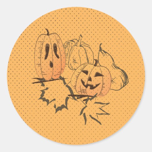 Vintage Halloween-Sticker-Runde Runder Aufkleber (Vorderseite)