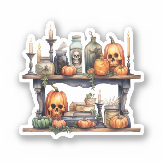 Vintage Halloween-Sticker-Tools Aufkleber (Vorderseite)