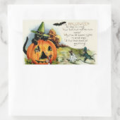 Vintage Halloween-Sticker - Trick oder Trete Rechteckiger Aufkleber (Tasche)