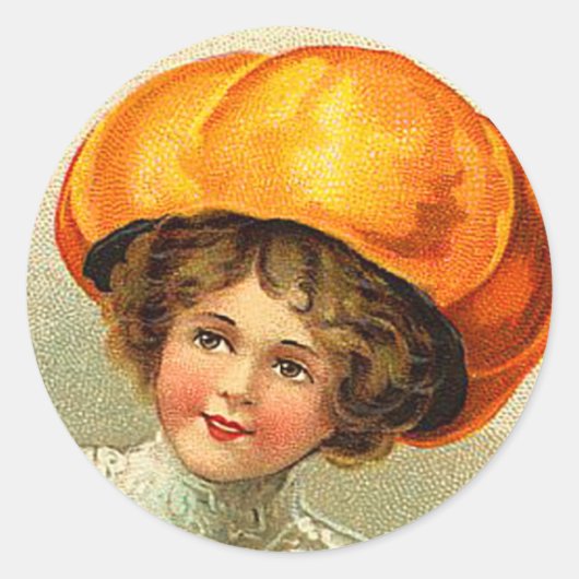 Vintage Halloween-Sticker - Trick oder Trete Runder Aufkleber (Vorderseite)