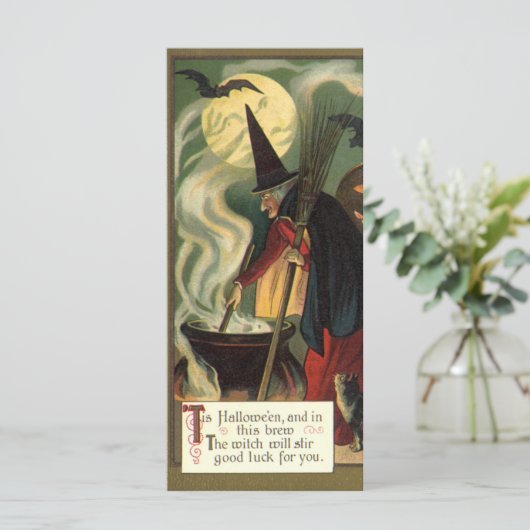 Vintage Halloween-Stirring Magic Cauldron (Stehend Vorderseite)