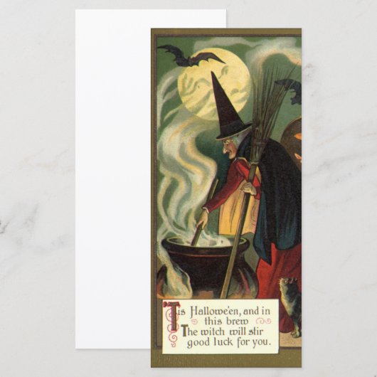 Vintage Halloween-Stirring Magic Cauldron (Vorne/Hinten)