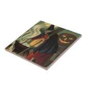 Vintage Halloween-Stirring Magic Cauldron Fliese (Seite)