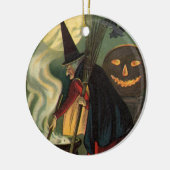 Vintage Halloween-Stirring Magic Cauldron Keramikornament (Links)