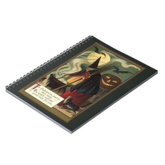 Vintage Halloween-Stirring Magic Cauldron Notizblock (Linke Seite)