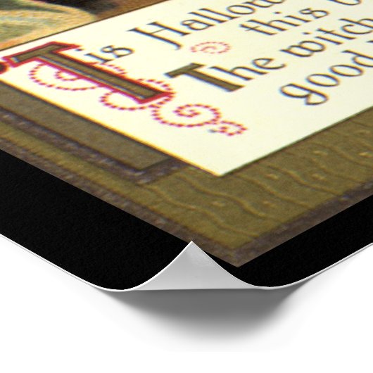 Vintage Halloween-Stirring Magic Cauldron Poster (Ecke)