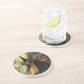 Vintage Halloween-Stirring Magic Cauldron Sandstein Untersetzer (Seite)