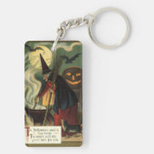 Vintage Halloween-Stirring Magic Cauldron Schlüsselanhänger (Rückseite)