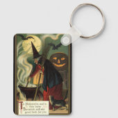 Vintage Halloween-Stirring Magic Cauldron Schlüsselanhänger (Rückseite)