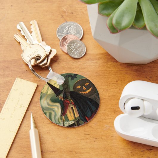 Vintage Halloween-Stirring Magic Cauldron Schlüsselanhänger (Schreibtisch)