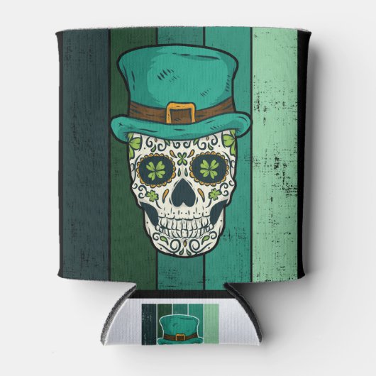 Vintage Halloween Sugar Skull Saint Patricks Day Dosenkühler (Vorderseite)