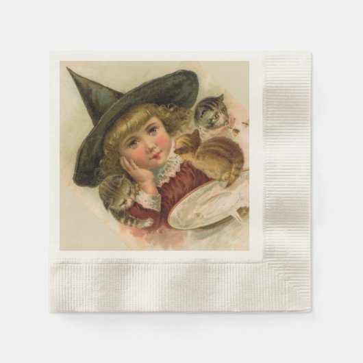 Vintage Halloween-Süsse Serviette (Vorderseite)