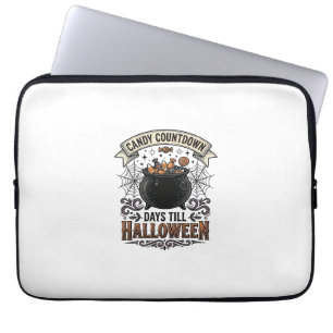 Vintage-Halloween-Süßigkeiten-Countdown-Shirt-Desi Laptopschutzhülle