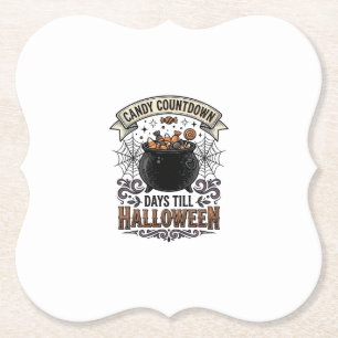 Vintage-Halloween-Süßigkeiten-Countdown-Shirt-Desi Untersetzer