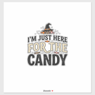 Vintage-Halloween-Süßigkeiten-Hexenhut-Shirt-Desig Aufkleber