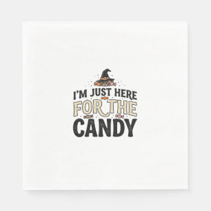 Vintage-Halloween-Süßigkeiten-Hexenhut-Shirt-Desig Serviette