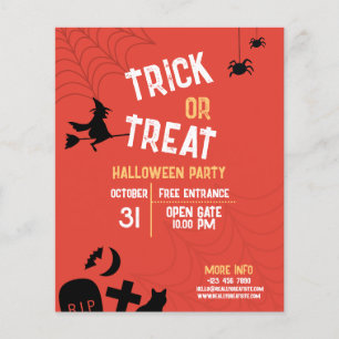 Vintage-Halloween-Süßigkeiten oder Saures Hallowee Flyer