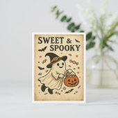 Vintage Halloween Sweet & Spooky Postkarte (Stehend Vorderseite)