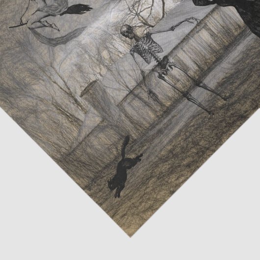 Vintage Halloween-Szene Decoupage Ephemera Seidenpapier (Ausschnitt)