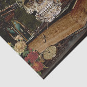 Vintage Halloween-Szene Decoupage Skull Ephemera Seidenpapier (Ausschnitt)