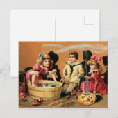 Vintage Halloween-Szene. Postkarte (Vorne/Hinten)