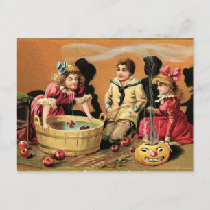 Vintage Halloween-Szene. Postkarte
