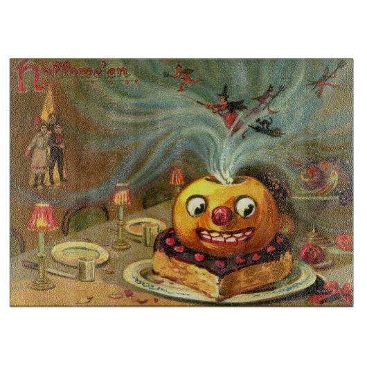 Vintage Halloween-Tabelle Schneidebrett (Vorderseite)