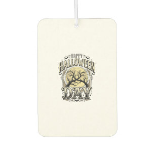 Vintage-Halloween-Tag-Mond-Baum-Ast-Shirt-Design Autolufterfrischer