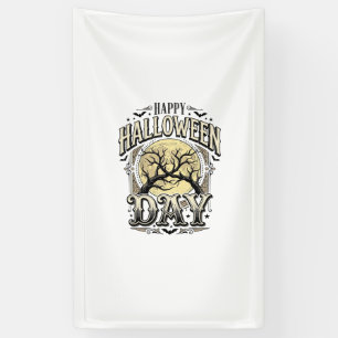Vintage-Halloween-Tag-Mond-Baum-Ast-Shirt-Design Banner