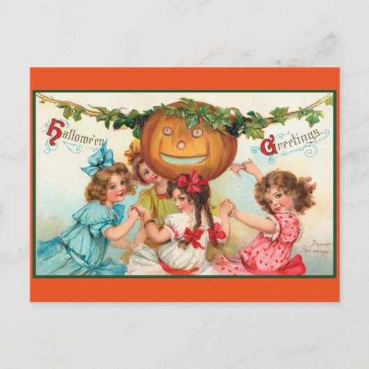 Vintage Halloween-Tänzer Postkarte (Vorderseite)