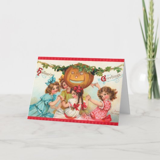 Vintage Halloween-Tanzkarte Karte (Vorderseite)