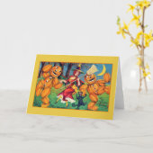 Vintage Halloween-Tanzkarte Karte (Gelbe Blume)