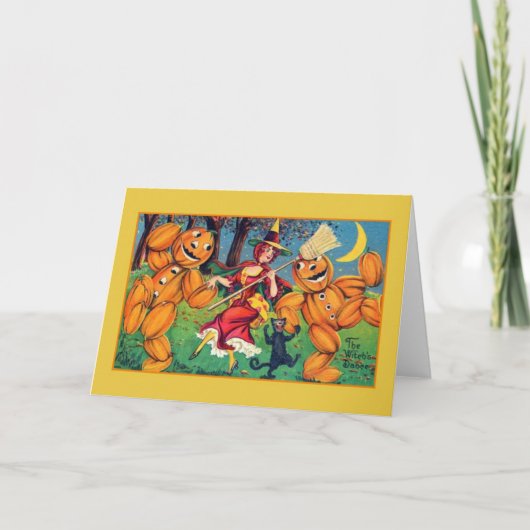 Vintage Halloween-Tanzkarte Karte (Vorderseite)