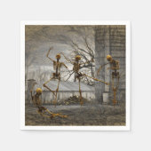 Vintage Halloween-Tanzskelette Serviette (Vorderseite)