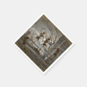 Vintage Halloween-Tanzskelette Serviette (Ecke)